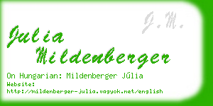 julia mildenberger business card